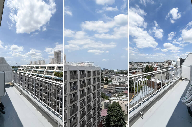 こちら側も、街を見渡す気持ちのいい眺め。いつでも気分転換に空を眺められる、贅沢な環境です。