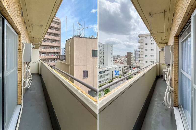 上部には物干し金具が付いています。