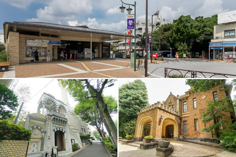 <b>上・</b>マンションの最寄りとなる「東北沢」駅は、都市開発によって駅周辺がすっきりと美しく整備されています。「新宿」や「表参道」方面へスムーズにアクセスできる高い利便性を備えつつ、駅を一歩出ると穏やかで落ち着いた住宅街が広がっているのが魅力です。（徒歩2分）／<b><b>左下・</b></b>井の頭通り沿いで目を惹く「東京ジャーミイ・トルコ文化センター」は、繊細なオスマン様式の建築美が印象的なモスクです。一般の見学も受け入れており、併設されたマーケットで異国情緒あるハラルフードや美しい雑貨を選べば、日常の中でちょっとした旅気分を味わえますよ。（徒歩9分）／<b><b>右下・</b></b>少し足を延ばした場所にある「駒場公園」は、旧加賀百万石の当主・前田利為侯爵邸の跡地を活用した、緑豊かな都会のオアシスです。園内には東京都の名勝に指定された情緒ある庭園や、昭和初期の技術の粋を集めた洋館・和館があり、休日の散策ルートにおすすめ。（徒歩10分）