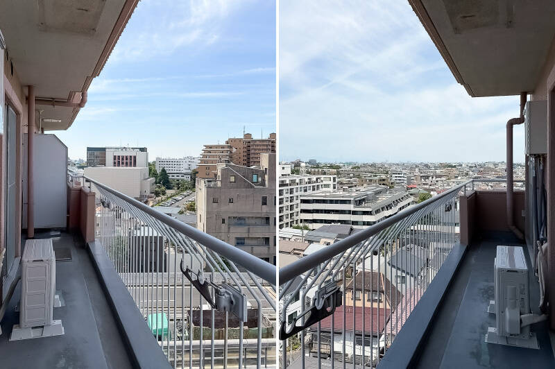 ワイドサイズのバルコニー。空の広がりを感じられます。
