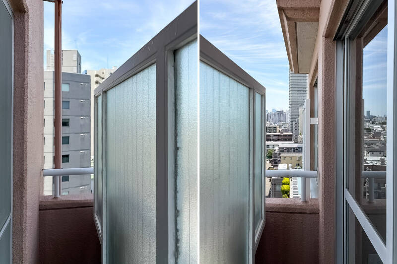 北西向きのバルコニーはコンパクトで、眺望も限定的。主に光や風を取り込むためのスペースとして活躍してくれそうです。