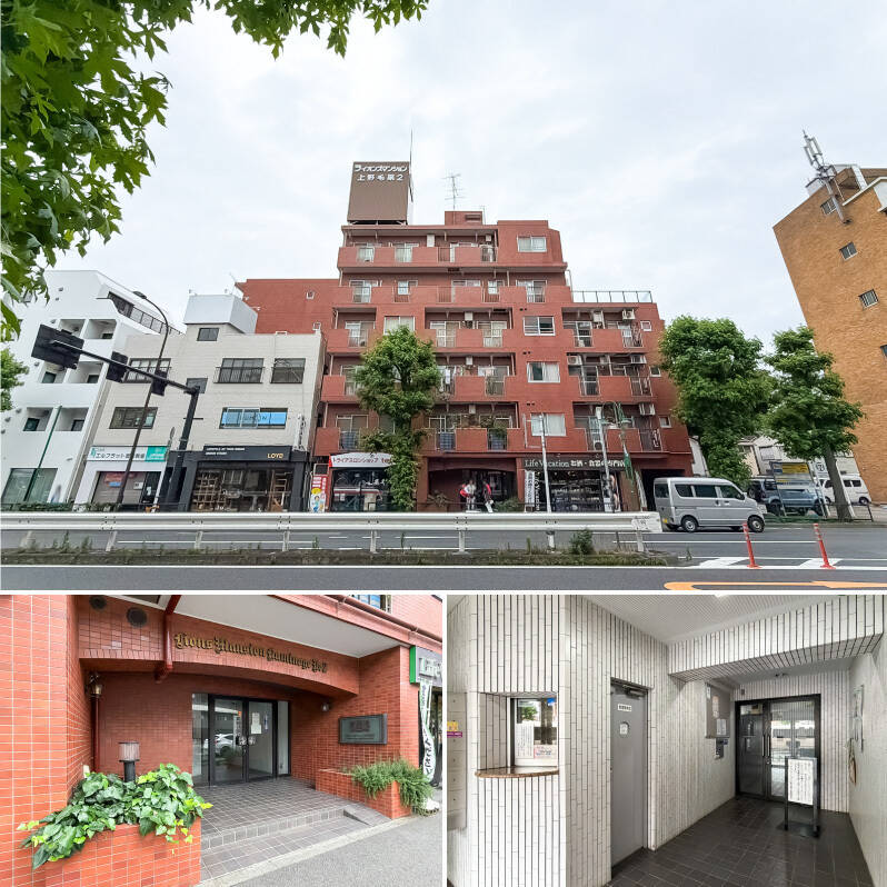 1983年築、総戸数34戸のレンガタイル貼りのマンション。<b>2021年に大規模修繕工事を実施</b>しており、共用部はきれいに整備された印象でしたよ。エントランスにはオートロックを完備。