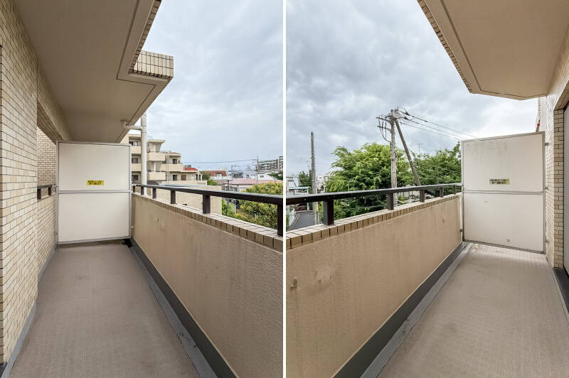 奥行きと幅にゆとりがあり、休日は椅子を持ち出して、ゆったりと過ごすのもよさそう。