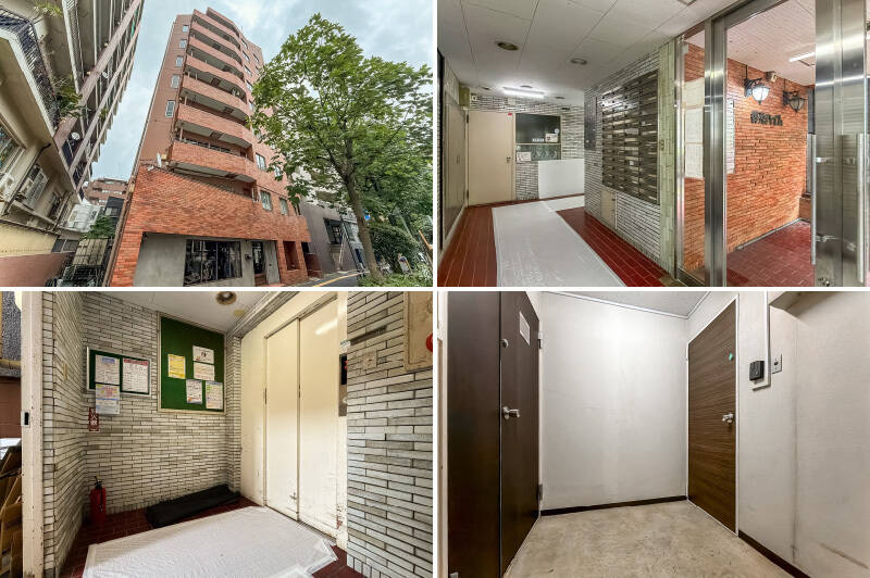 大通り沿いに建つ、1979年竣工のマンション。レンガタイル貼りのどっしりとした佇まいです。自主管理のマンションではありますが、エントランスにはオートロックを完備。さらに管理人さんが週5日勤務しており、安心感があります◎