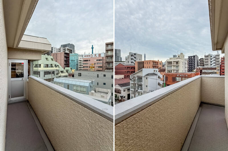 このまま先ほどの南東向きバルコニーに続いているという訳です。