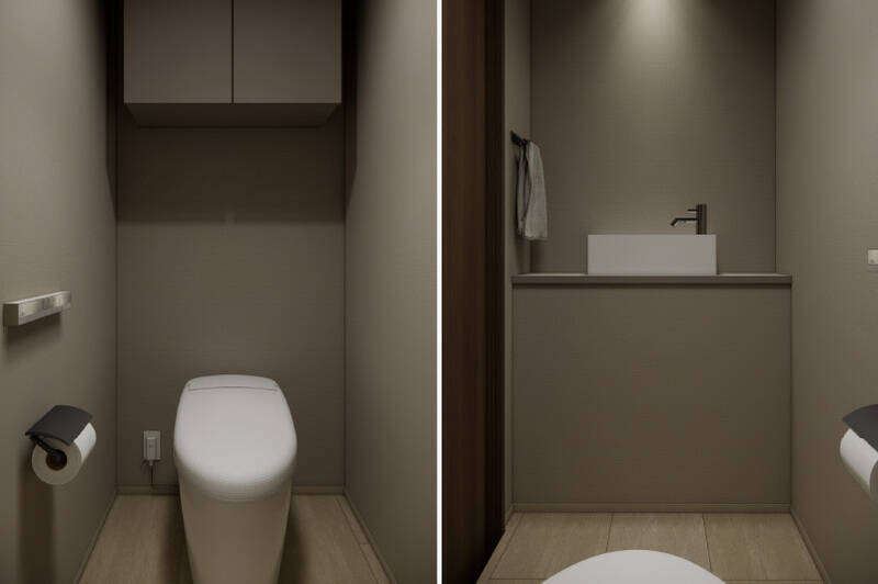 トイレは独立した手洗い器付き。