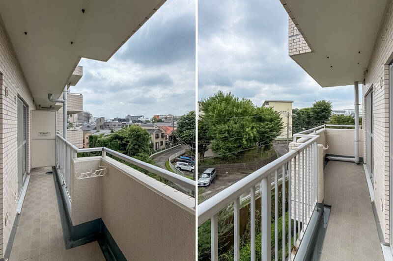 一部奥行きは浅め、横幅にはゆとりがあります。物干し金具付きです。