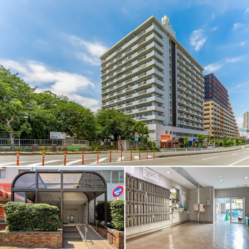 海岸通り沿いに建つ、1975年竣工のマンション。総戸数128戸のスケールメリットもあり、共益費は控えめ。それでいて、2016年の大規模修繕工事をはじめ複数の修繕履歴があり、2025年3月時点の修繕積立金は1.8億円を超えています。これは心強いですね。