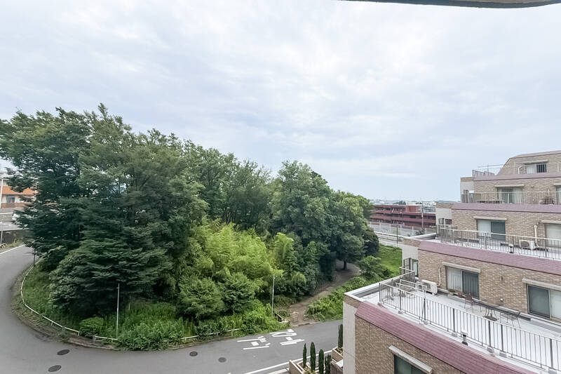 そして今回ご紹介する物件のバルコニーからは、公園の緑と広く開けた空を享受できます！