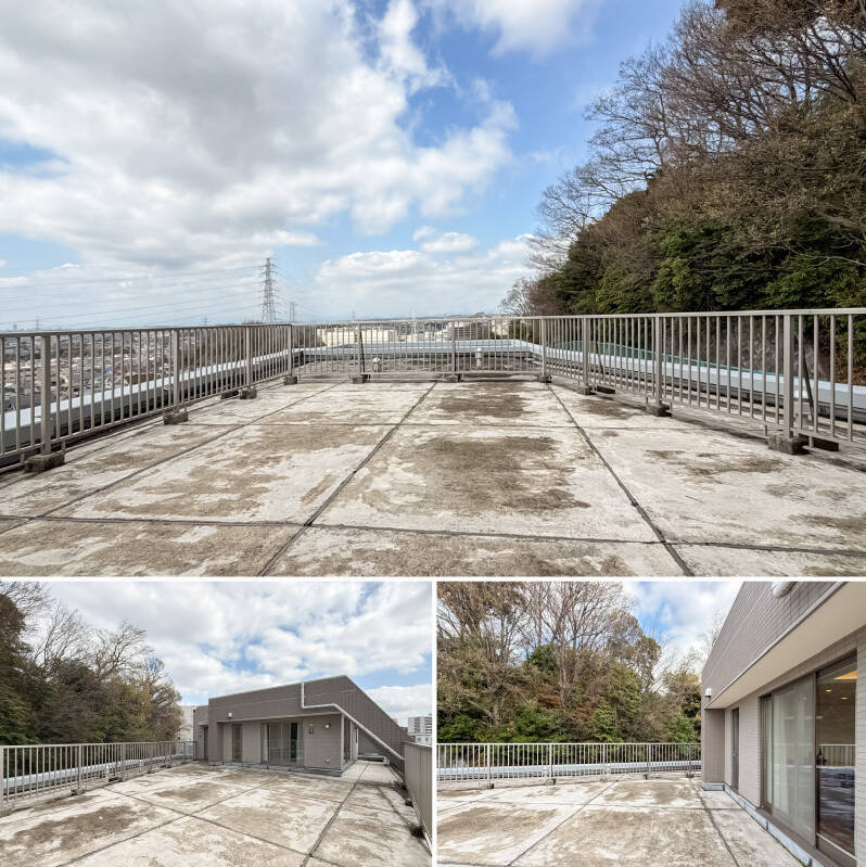 約94㎡のルーフバルコニーが付いた、最上階ならではの住戸をご紹介！ 空が近く、隣接する公園の緑も視界に広がります。この広大なプライベート空間を、どう活用するか想像するだけでワクワクしますね。<p><br></p><p>◾️ルーフバルコニー使用料：月額2,840円</p>