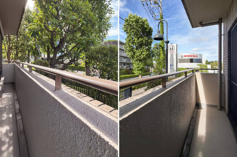 洋室CとDにまたがるバルコニー。奥行きはややコンパクト。