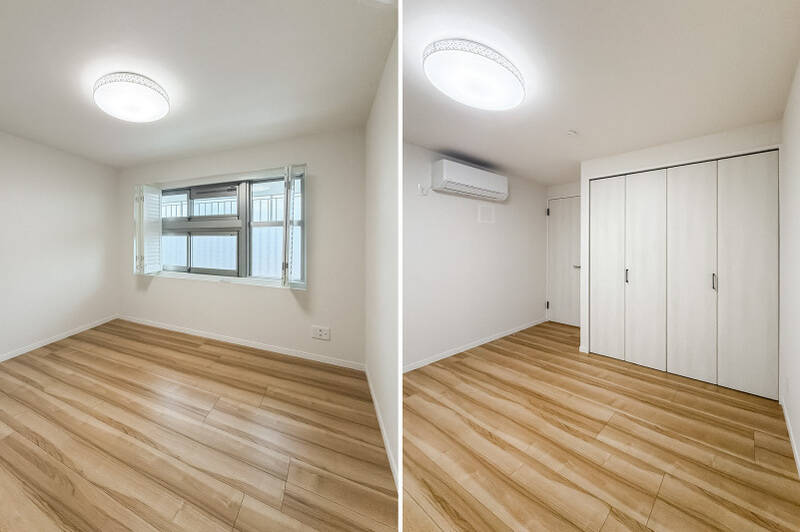 広さは約6.7帖。北向きの腰窓なので、ほかの部屋に比べると採光はやや控えめ。落ち着いた寝室にぴったりかもしれません。