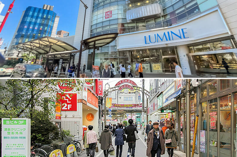 JR中央線・総武線、東京メトロ丸ノ内線「荻窪」駅へも自転車で約7分。商業施設や商店街が集まり、日々の買い物から街歩きまで楽しめるエリアです。<p><br></p><p>◾️駅直結の商業ビル「ルミネ荻窪店」（写真上・自転車で約9分）</p><p>◾️商店街「荻窪南口仲通り商店会」（写真下・自転車で約6分）</p>
