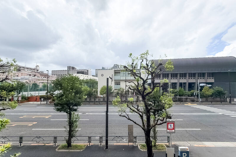 目の前は道路幅が広く、向かいの建物とは距離があります。日差しもしっかり感じられそうです。