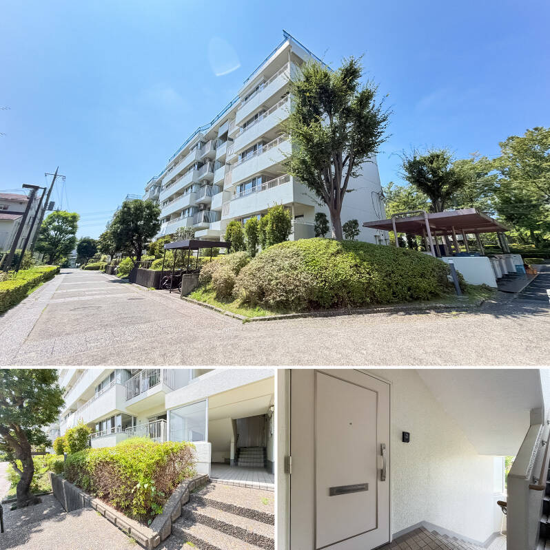 <p>植栽がたっぷりと施され、青々とした木々が美しい、どこかノスタルジックな雰囲気の団地が舞台。広大な敷地には複数棟が立ち並び、ひとつの街のようなスケール感があります。なお、2階所在の住戸までは階段でのアクセスとなります。</p><p><br></p><p>■ 竣工：1982年 ■ 総戸数：20戸（対象棟）</p><p>■ 管理員：週6日勤務（9:00〜17:00）</p><p>■ 駐車場：<b>平置き駐車場（月額7,000円）</b></p>