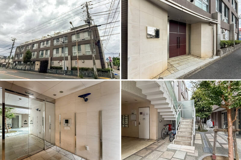 マンションの門扉や外観からは、落ち着いた品のよさを感じます。住戸までは階段アクセスとなりますので、ベビーカーをご利用になられる方は、あらかじめご留意ください。<p><br></p><p>■ 竣工：2002年 ■ 総戸数：16戸&nbsp;</p><p>■ 設備：オートロック／宅配ボックス</p><p>■ ペット：飼育可（細則有）&nbsp;</p><p>■ 駐車場：機械式</p>