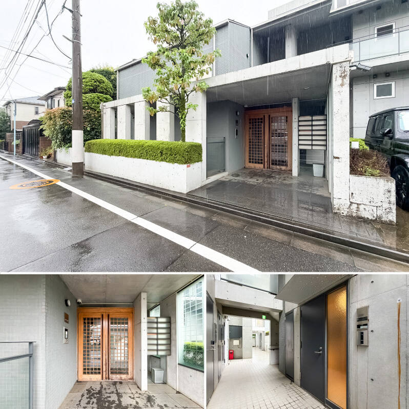 <p>マンションの総戸数は12戸と、プライベート感のあるつくり。住戸へはエントランスから1階分下りてアクセスします。建物は、2018年に給水配管改修工事を実施済み。<b>2026年11月より大規模修繕工事を実施予定</b>です。</p>