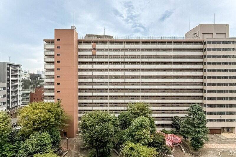 バルコニーの正面には、向かい合うように建つマンションの別棟が。間には駐車場や広場があり、ほどよく距離が取れているので、視線はそこまで気にならなそうです。