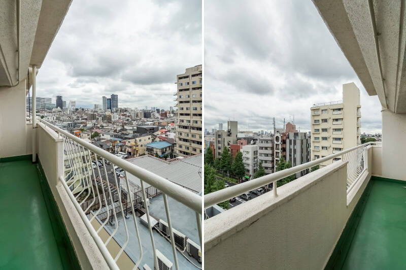 東側にある、洋室B・洋室Cのバルコニー。こちら側も、街を遠くまで見渡せる爽快感あるビューですよ。
