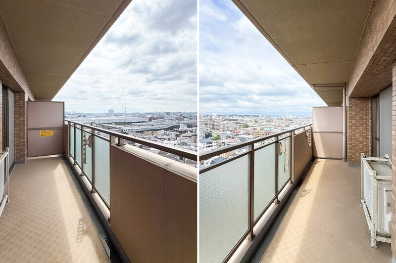 正面には同じマンションの別棟が建っていますが、左右を見渡すと視線が抜ける気持ちのいい景色が楽しめますよ!<p><br></p><p>■ 住戸所在:12階</p>