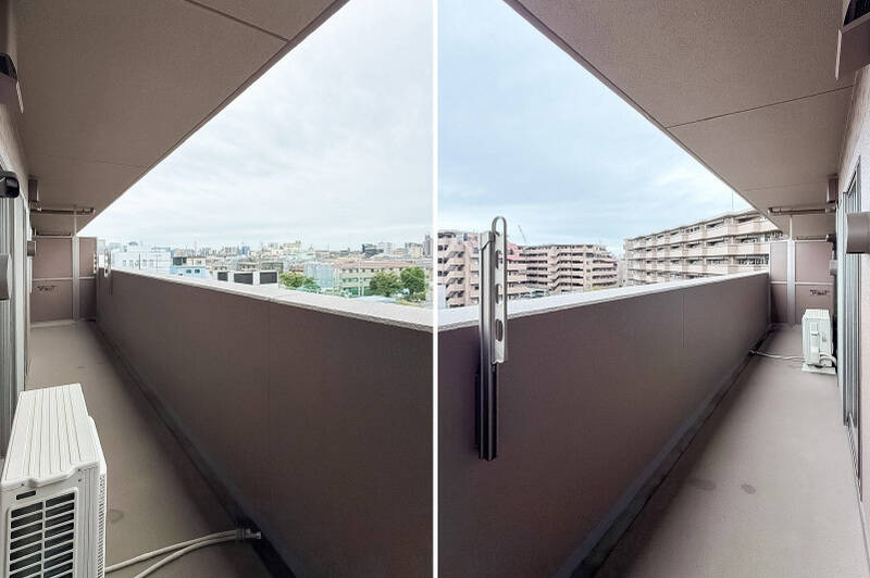 幅がしっかり取られたバルコニー。