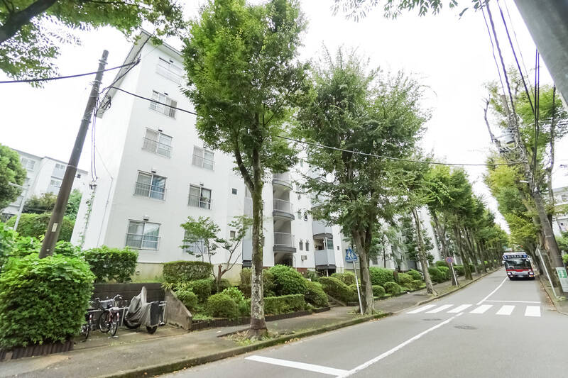 約8.6万㎡もの広大な敷地に、マンション全55棟が建ち並んでいます。総戸数は、なんと1023戸！ 敷地内には公園や共用施設があり、まるで小さな町のようです。ご紹介の住戸は、こちらの1971年竣工・地上5階建ての棟に所在しています。