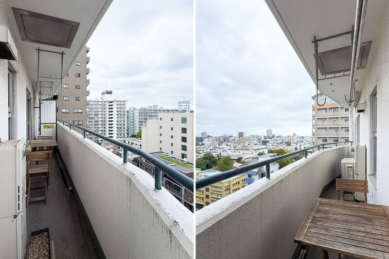 奥行きは控えめですが、幅の広いバルコニー。ふたり用のアウトドア家具であれば置けそうなので、朝日を浴びながら、近くで買ったコーヒーで目覚めの一杯……なんていかがでしょう。