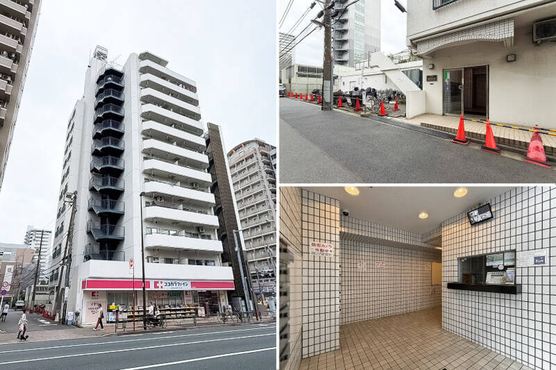 「ココカラファイン 清澄白河店」が1階に入居する、地上12階建てのマンション。エントランスは大通りから脇道に入ったところに。共用部はミニマルな造りです。<p><br></p><p>◼︎ 総戸数：43戸</p><p>◼︎ 竣工：1982年</p><p>◼︎ 管理員：週5日勤務（月〜金／8時〜17時）</p>