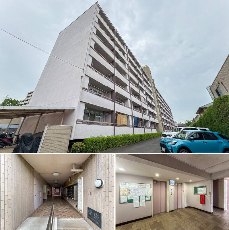 地上7階建て・総戸数131戸の堂々たるビッグコミュニティ。エントランスや共用廊下も手入れが行き届いており、大切に住み継がれてきた雰囲気が感じられます。<p><br></p><p>■ 竣工：1968年</p><p>■ 管理員：週6日勤務（月〜土 9:00〜17:00 ※木は12:00まで）</p><p>■ ペット：1住戸につき2匹まで飼育可（細則あり）</p>